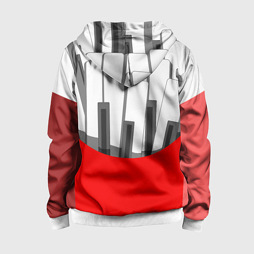 Детская толстовка на молнии Клавиши фортепиано как картошка фри / 3D-Белый – фото 2