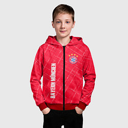 Толстовка на молнии детская Bayern munchen Абстрактно выцарапанный фон, цвет: 3D-красный — фото 2