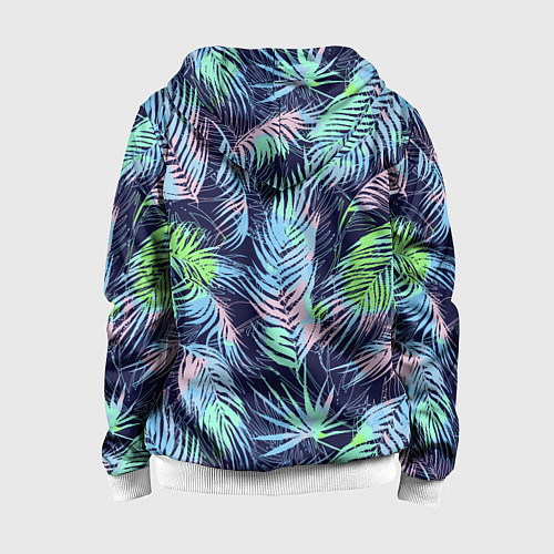 Детская толстовка на молнии Разноцветные Листья Пальм / 3D-Белый – фото 2