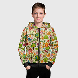 Толстовка на молнии детская COLORED FOREST ANIMALS, цвет: 3D-черный — фото 2