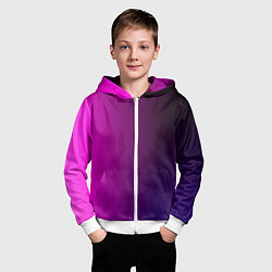 Толстовка на молнии детская VIOLET gradient, цвет: 3D-белый — фото 2