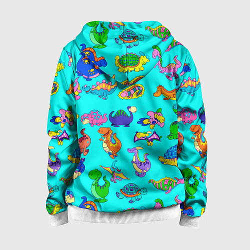 Детская толстовка на молнии PREHISTORIC DINOSAURS / 3D-Белый – фото 2