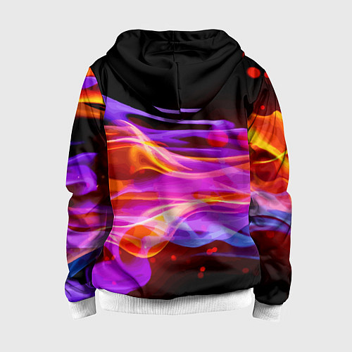 Детская толстовка на молнии Abstract colorful waves / 3D-Белый – фото 2