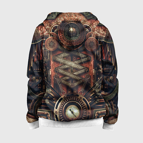 Детская толстовка на молнии Mechanical device in Steampunk Retro style / 3D-Белый – фото 2