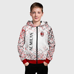 Толстовка на молнии детская Ac milan logo, цвет: 3D-красный — фото 2