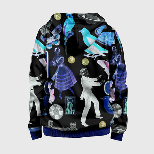 Детская толстовка на молнии Underground pattern Fashion 2077 / 3D-Синий – фото 2