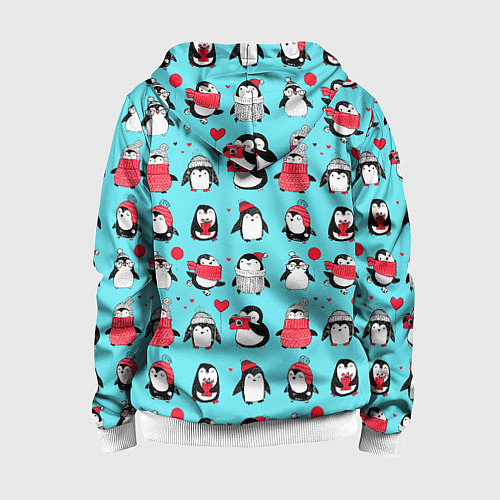 Детская толстовка на молнии PENGUINS ON THE POSITIVE / 3D-Белый – фото 2