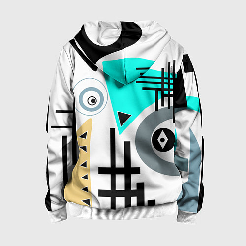 Детская толстовка на молнии Абстрактный современный дизайн / 3D-Белый – фото 2