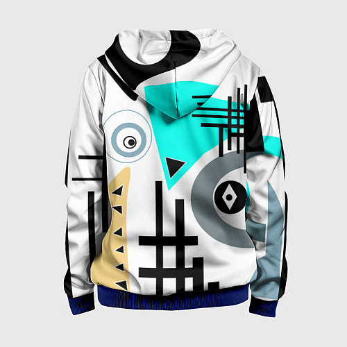Детская толстовка на молнии Абстрактный современный дизайн / 3D-Синий – фото 2
