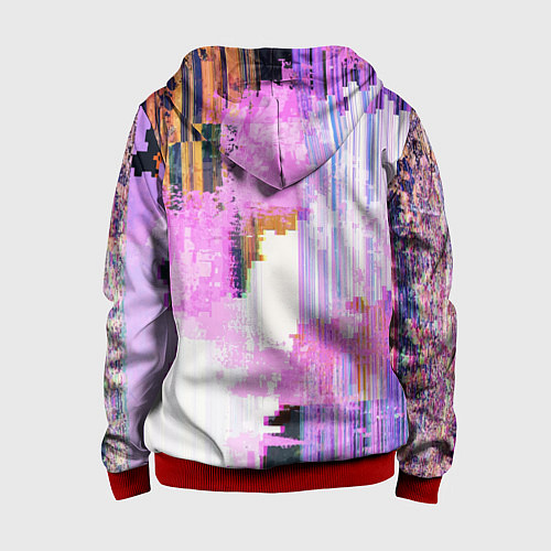 Детская толстовка на молнии Glitch art Fashion trend / 3D-Красный – фото 2