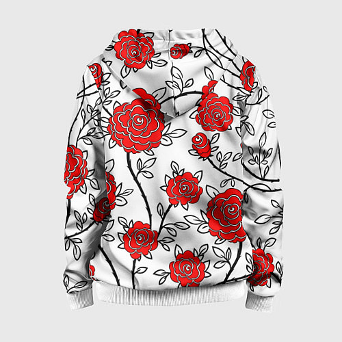 Детская толстовка на молнии BEAUTIFUL RED ROSES / 3D-Белый – фото 2