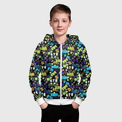 Толстовка на молнии детская Multicolored alphabet and numbers, цвет: 3D-белый — фото 2