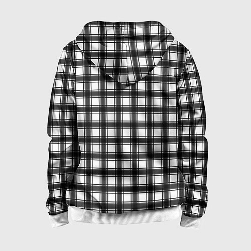 Детская толстовка на молнии Black and white trendy checkered pattern / 3D-Белый – фото 2