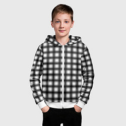 Толстовка на молнии детская Black and white trendy checkered pattern, цвет: 3D-белый — фото 2