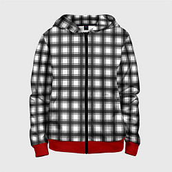 Детская толстовка на молнии Black and white trendy checkered pattern