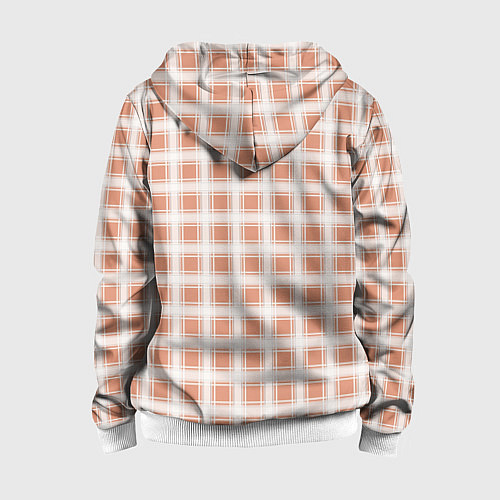 Детская толстовка на молнии Light beige plaid fashionable checkered pattern / 3D-Белый – фото 2