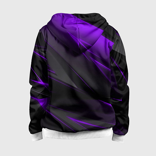 Детская толстовка на молнии Geometry Черный и фиолетовый / 3D-Белый – фото 2