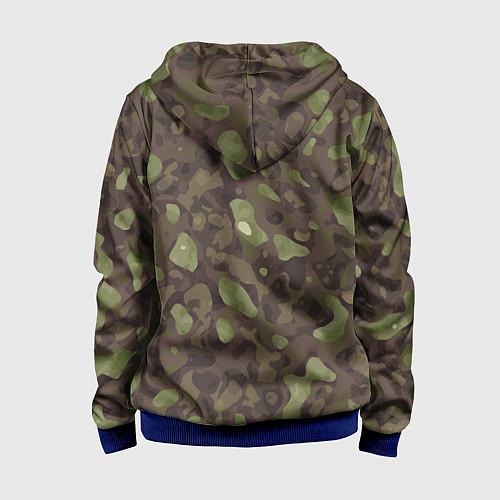 Детская толстовка на молнии Камуфляж Multicam / 3D-Синий – фото 2