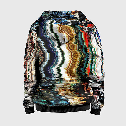 Детская толстовка на молнии Glitch pattern - fashion trend / 3D-Черный – фото 2