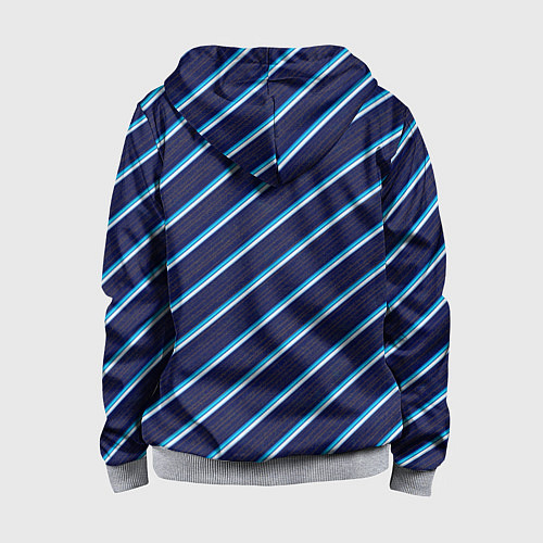 Детская толстовка на молнии Бирюза в линию / 3D-Меланж – фото 2