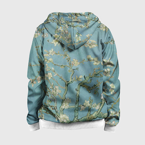 Детская толстовка на молнии Ван Гог Селфи - Арт Портрет / 3D-Белый – фото 2