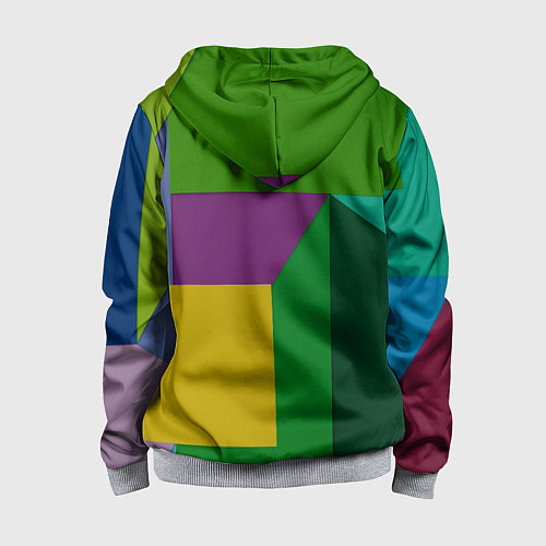 Детская толстовка на молнии Абстрактный случайный набор геометрических фигур - / 3D-Меланж – фото 2