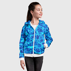 Толстовка на молнии детская Текстура поверхности воды, цвет: 3D-белый — фото 2