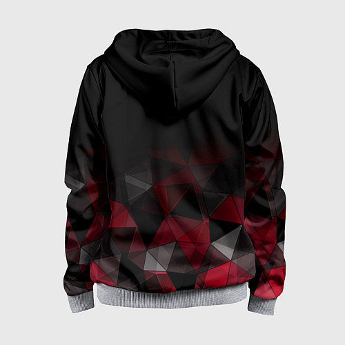 Детская толстовка на молнии Черно-красный геометрический / 3D-Меланж – фото 2