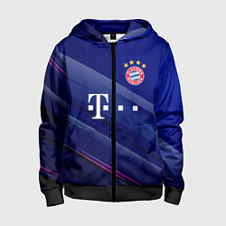 Толстовка на молнии детская Bayern munchen Абстракция, цвет: 3D-черный