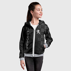 Толстовка на молнии детская Peugeot карбон абстракция, цвет: 3D-меланж — фото 2