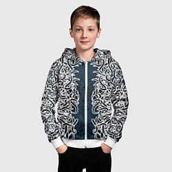 Толстовка на молнии детская Белый шум, цвет: 3D-белый — фото 2