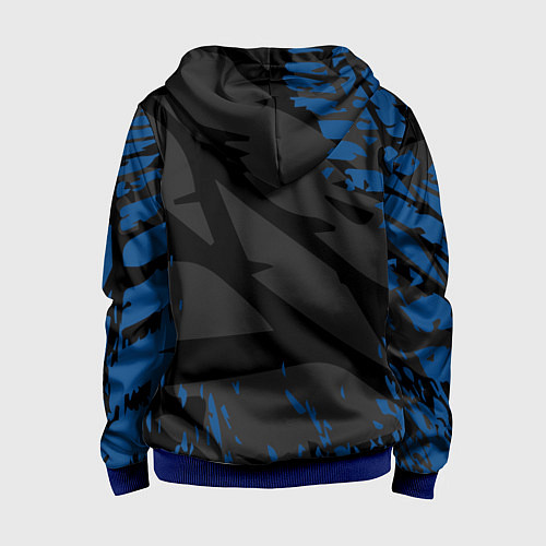 Детская толстовка на молнии Subaru - следы шин / 3D-Синий – фото 2