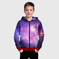 Толстовка на молнии детская Космическая ветренная вспышка, цвет: 3D-красный — фото 2