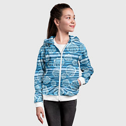 Толстовка на молнии детская Паттерн из створок ракушки - океан, цвет: 3D-белый — фото 2