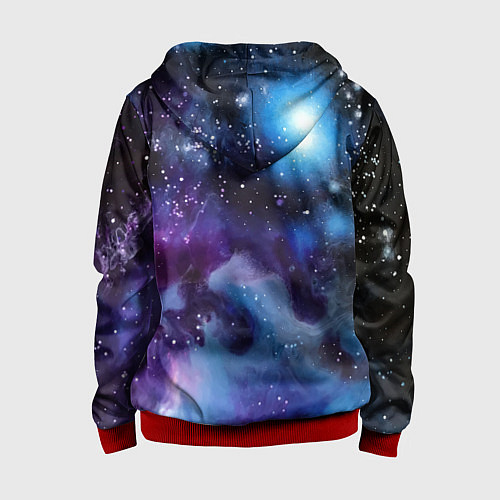 Детская толстовка на молнии Дым вселенной / 3D-Красный – фото 2