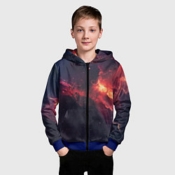 Толстовка на молнии детская Космическое пламя, цвет: 3D-синий — фото 2