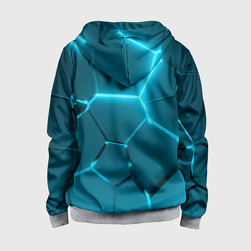 Детская толстовка на молнии Ледяные неоновые геометрические плиты / 3D-Меланж – фото 2