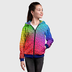 Толстовка на молнии детская Разноцветное витражное стекло, цвет: 3D-синий — фото 2