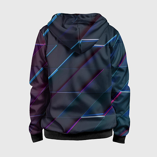 Детская толстовка на молнии Неоновая трёхмерная мозаика / 3D-Черный – фото 2
