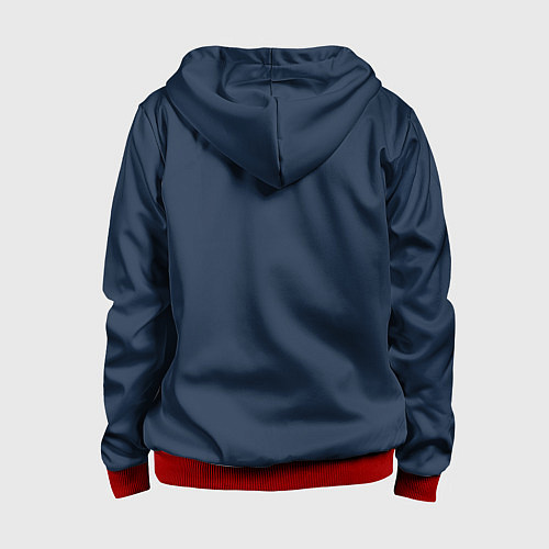 Детская толстовка на молнии Голубые линии и звезды Абстрактный принт со звезда / 3D-Красный – фото 2