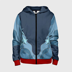 Детская толстовка на молнии Голубые линии и звезды Абстрактный принт со звезда