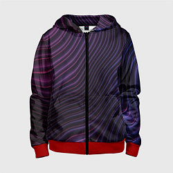 Толстовка на молнии детская Волнистый металлик, цвет: 3D-красный