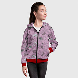 Толстовка на молнии детская Драконьи волны, цвет: 3D-красный — фото 2