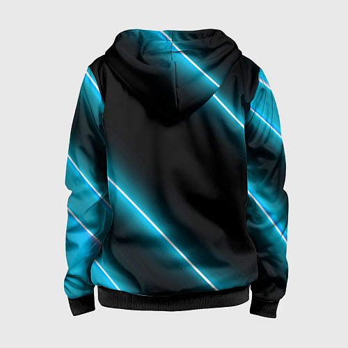 Детская толстовка на молнии Nissan неоновые лампы / 3D-Черный – фото 2