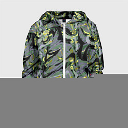 Детская толстовка на молнии Черный, серые, желтые каракули