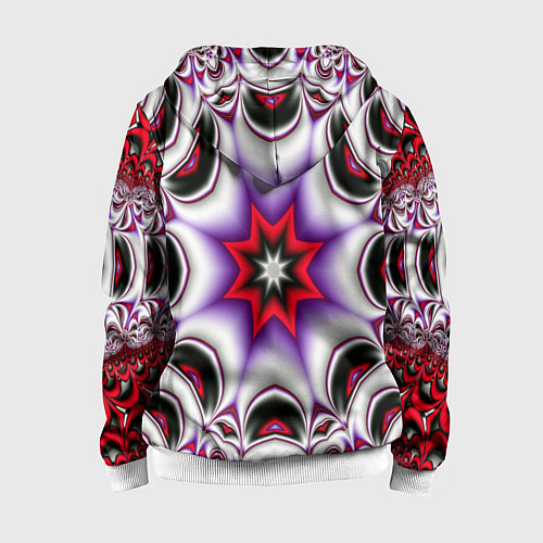 Детская толстовка на молнии Грубый фрактальный узор / 3D-Белый – фото 2