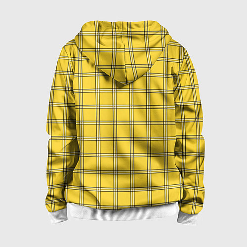 Детская толстовка на молнии Классическая желтая клетка / 3D-Белый – фото 2