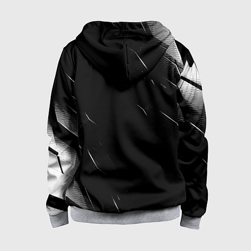 Детская толстовка на молнии Тесла - Черная абстракция / 3D-Меланж – фото 2