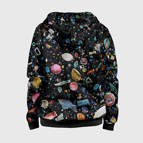Детская толстовка на молнии Космический мусор / 3D-Черный – фото 2