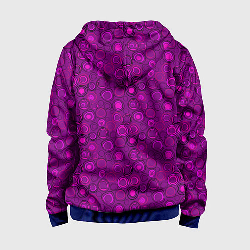 Детская толстовка на молнии Абстрактный неоновый узор Фуксия / 3D-Синий – фото 2